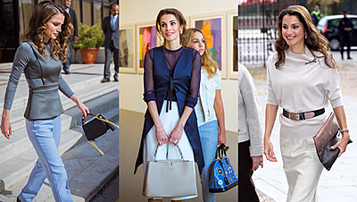 بالصور: أجمل ١٠ حقائب للملكة رانيا... لا تفوتك