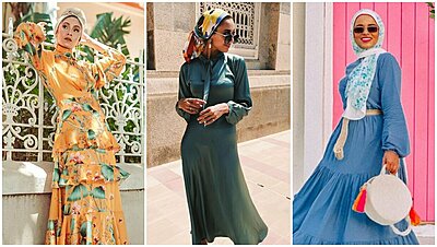 ستايل الجمعة: أفكار متنوعة لارتداء الفستان الطويل مع الحجاب