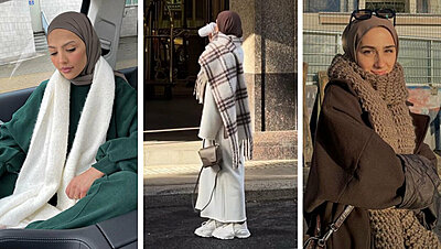 كيف ترتدين السكارف والكوفية مع الحجاب؟ ٩ طرق ستلهمك
