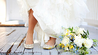 أحذية الباليرينا الخلابة للعروس الأنيقة