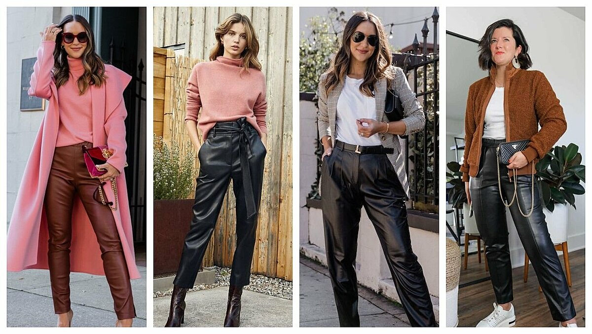 How to Style Leather Pants for a Simple Fall Outfit - Color & Chic