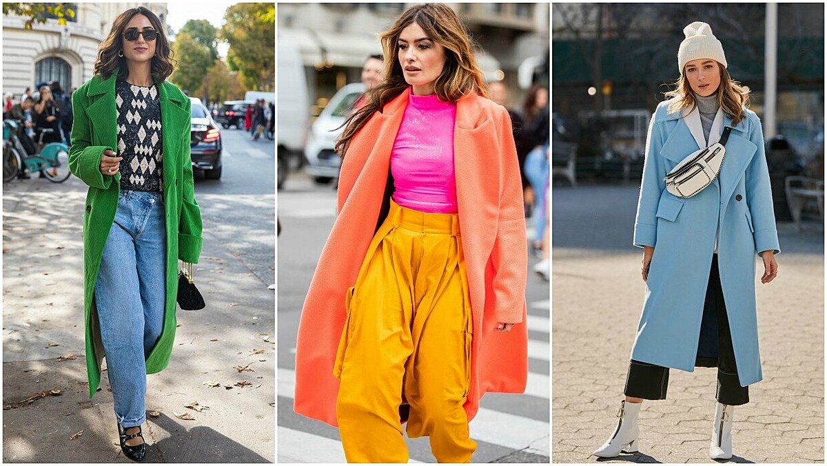 Colorful winter online outfits