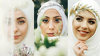 30 Headpiece Designs That Will Make a Hijabi Bride a Real-Life Princess