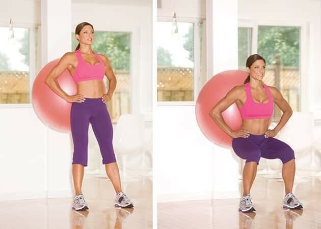 Stability Ball Wall Squats