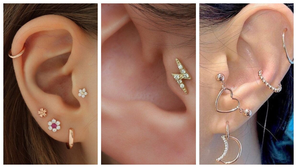 Simple cute hot sale ear piercings