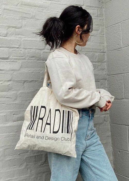 Minimalist elegant unique modern plain tote bag