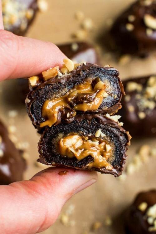 Snickers Stuffed Dates recipe