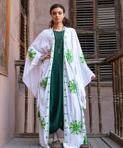Linen kimono outfit