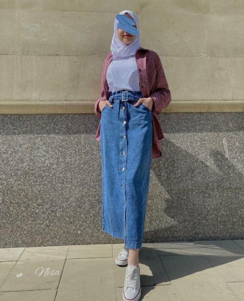 Denim skirt outlet hijab