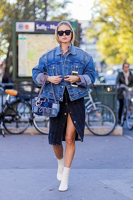 Here's How to Wear Denim Jackets With Your Maternity Outfits