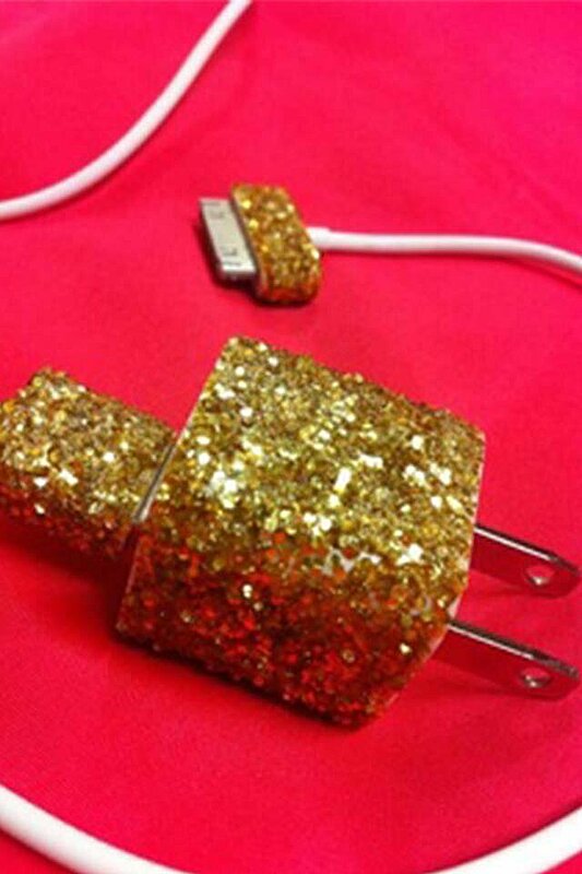 DIY Glittery iPhone Charger
