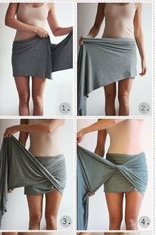 DIY Transform Your Scarf Into a Draped Skirt