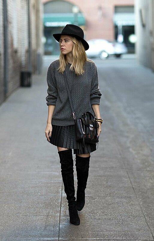 Ideas to Wear Pleated Leather Skirts