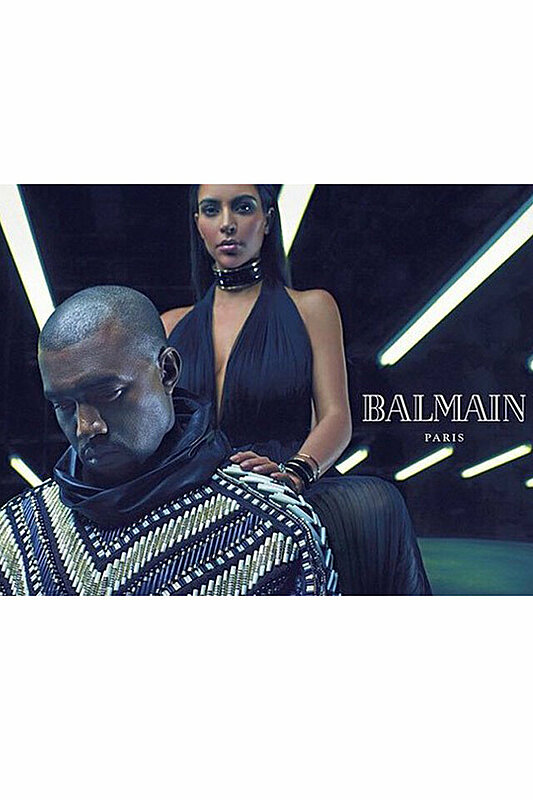 Kim Kardashian and Kanye West for Balmain's Spring 2015 Menswear Campaign