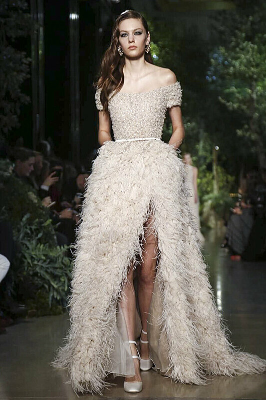 Elegant Feathers and Embroidery at Elie Saab's Spring 2015 Haute Couture