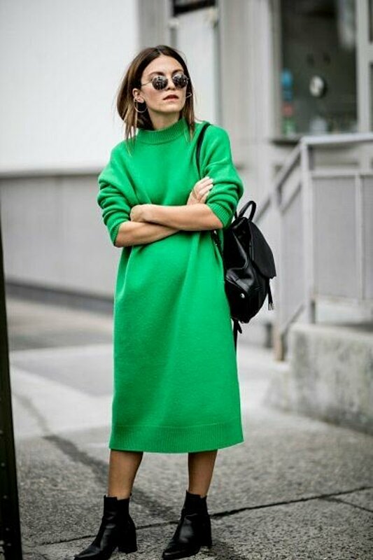 21 Street Style Photos That Will Make You Obsess Over Sweater Dresses