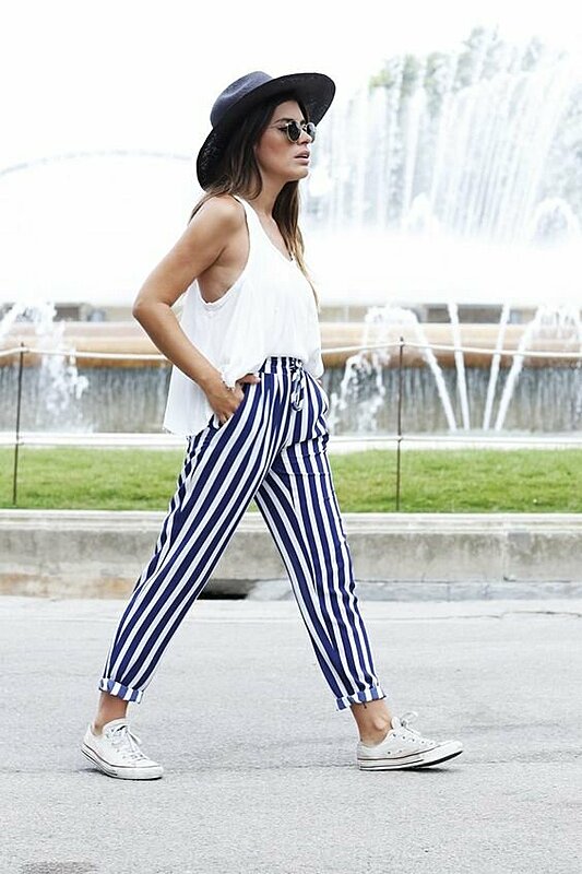 White and Black Vertical Striped Pants Outfits For Women (41 ideas & outfits)  | Lookastic