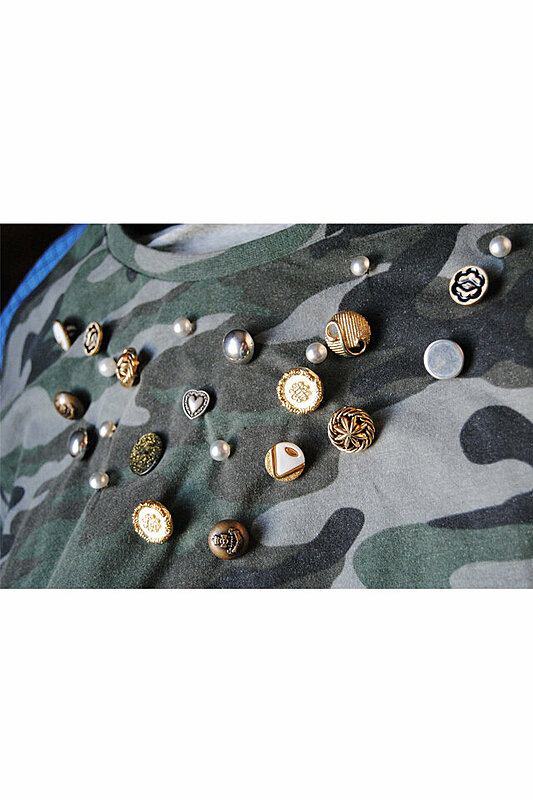 DIY Embellished Shirt With Earrings