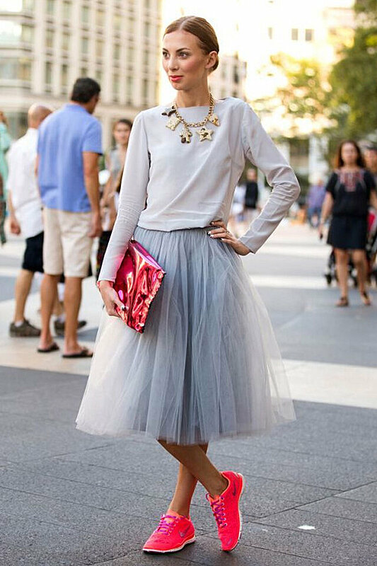 How to Wear Sneakers with Skirts and Dresses