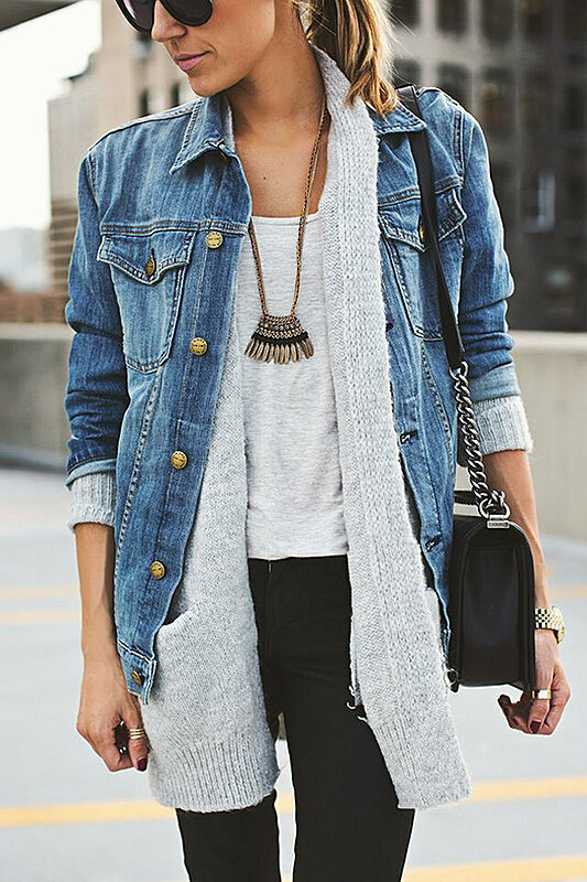 Maxi Dress and Denim Jacket Outfit |