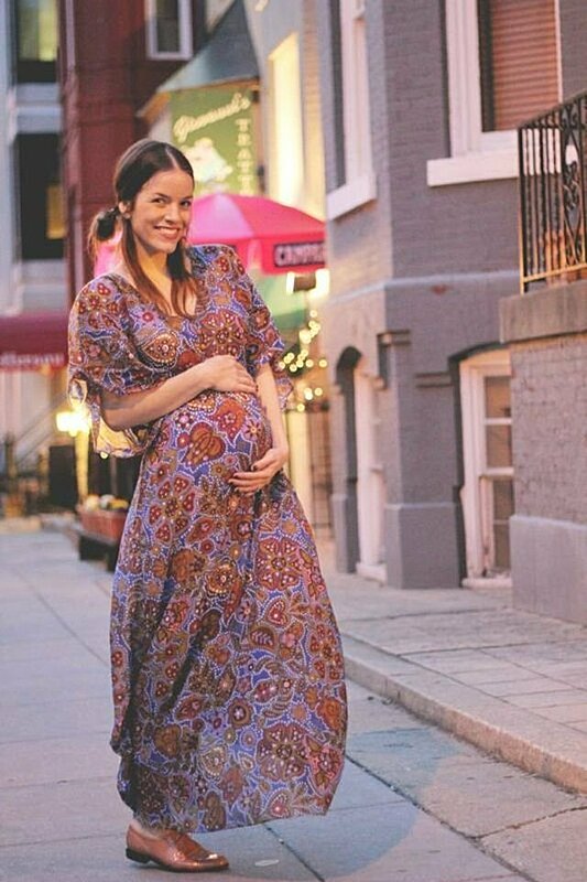 11 Pregnancy Street Style Looks to Inspire You to Wear Maxi Dresses
