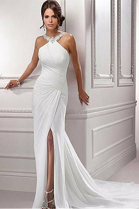 17 Wedding Dresses with Thigh-high Slits for a Sexy Bridal Look