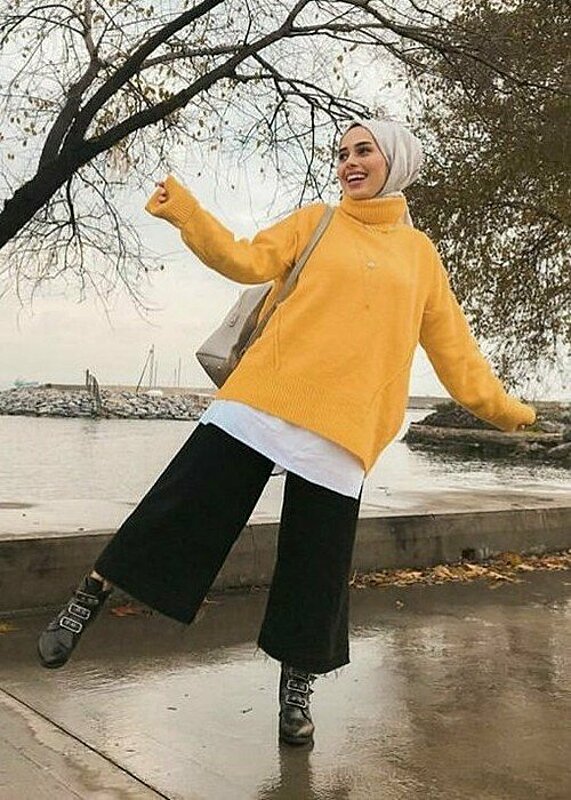 long pullover with skirt hijabi