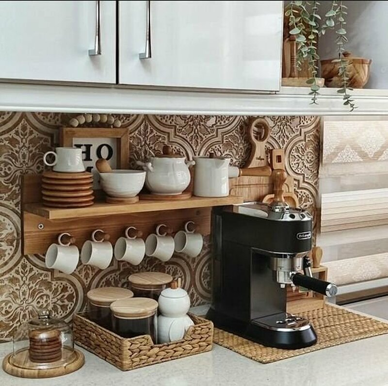 لعشاق القهوة: ٣٠ فكرة مميزة لتصميم ركن للقهوة في منزلك