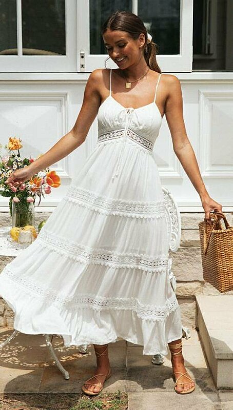 boho white dress