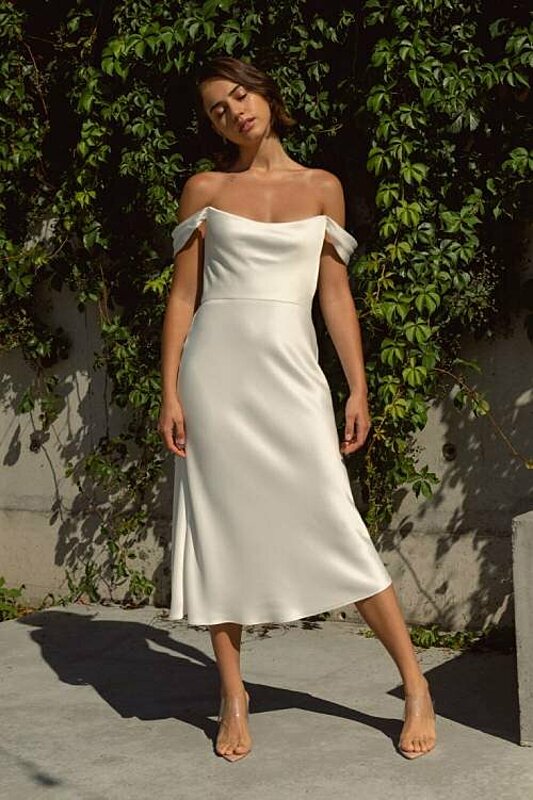 satin white dress