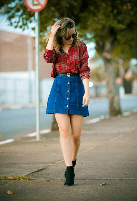 how to style plaid shirts fustany skirt denim