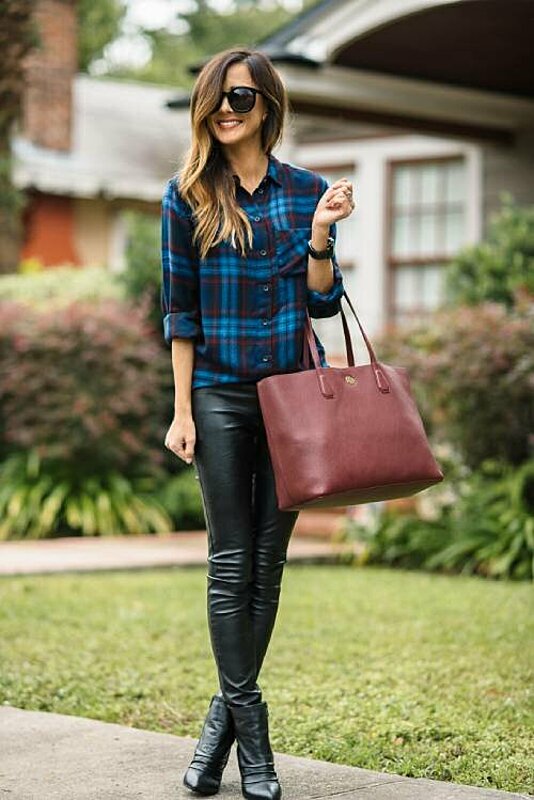 how to style plaid shirts fustany tote bag