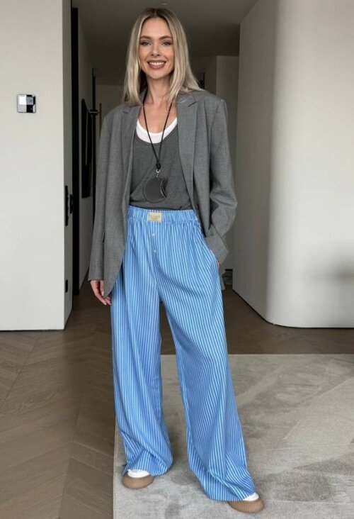 Boxer Pants with Oversized Blazer