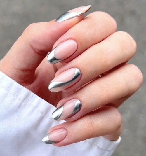 Nails with Silver Accents