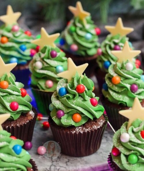 Christmas Tree Cupcakes