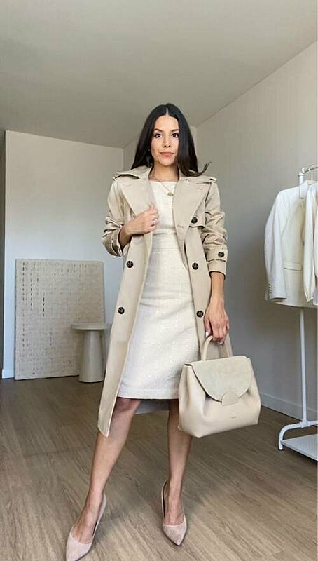 Cropped trench coat styling